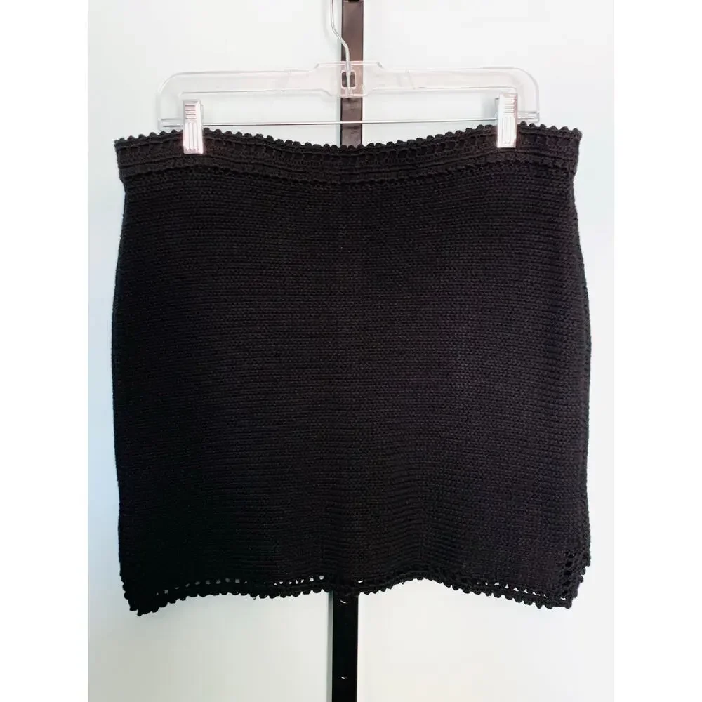 NWT J. Crew Sweater Mini Skirt with Crochet Trim Size Large
